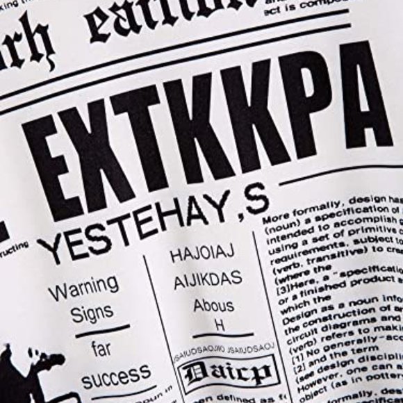 Womens Newspaper Print Long Sleeve Crop Sweatshirt - Picture 3 of 5